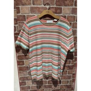Alfred Dunner Tight Knit Sweater Shirt Women's‎ Size XL Multi-Color Striped